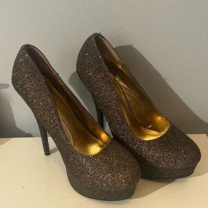 Charlotte Russe Glittery Brown Heels